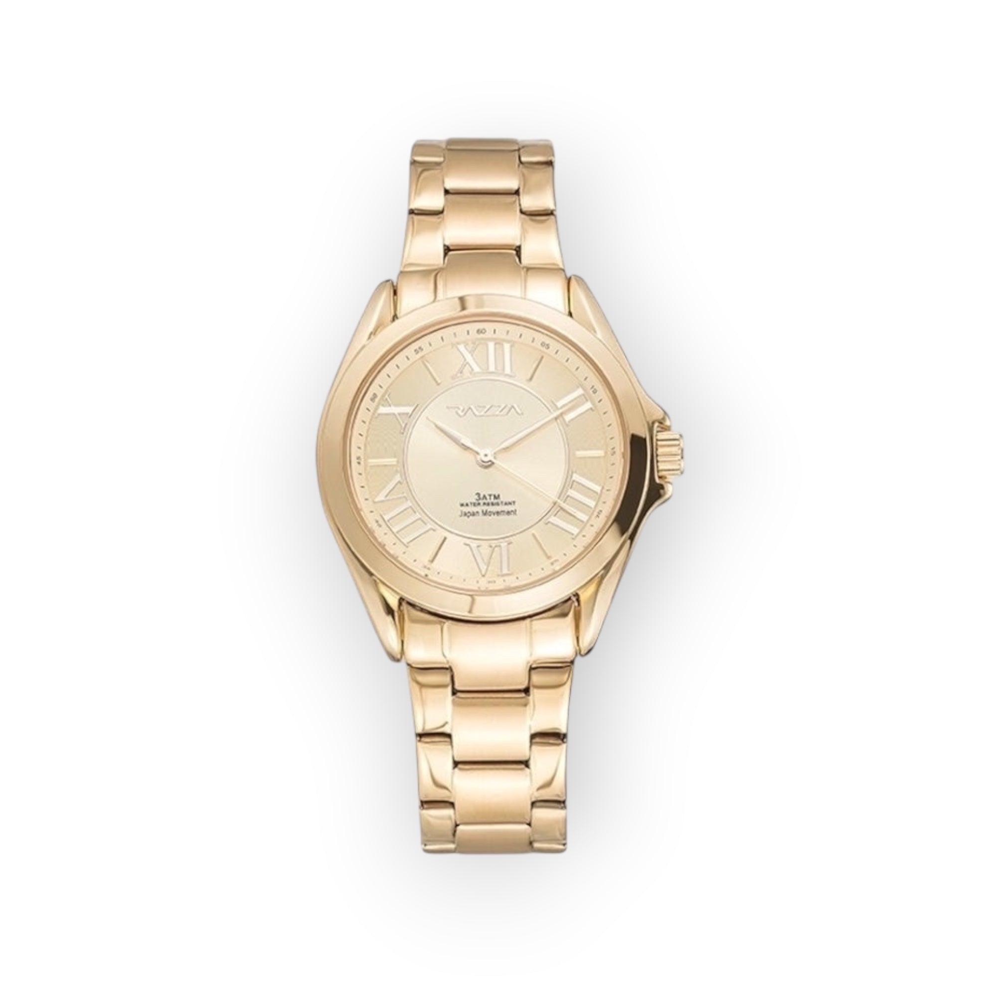Reloj ANOVA 31110 de LOTO COMPANY en tono dorado con brazalete de eslabones y esfera con números romanos.