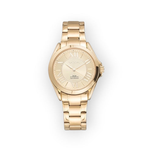 Reloj ANOVA 31110 de LOTO COMPANY en tono dorado con brazalete de eslabones y esfera con números romanos.