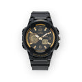 Reloj deportivo LOTO COMPANY RAZOR 2356 analógico-digital de resina negra con detalles en dorado y resistencia al agua.