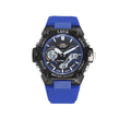 Reloj deportivo LOTO COMPANY TITANIX 2575 analógico-digital con correa de silicona azul y caja negra resistente.