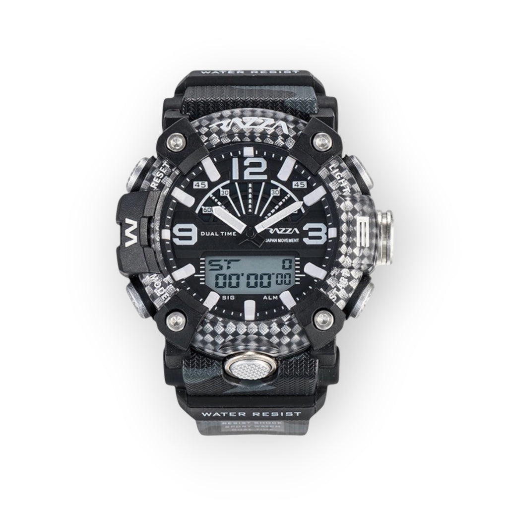 Reloj deportivo LOTO COMPANY X-TREME 31081 híbrido con esfera analógica-digital, acabado en fibra de carbono y camuflaje