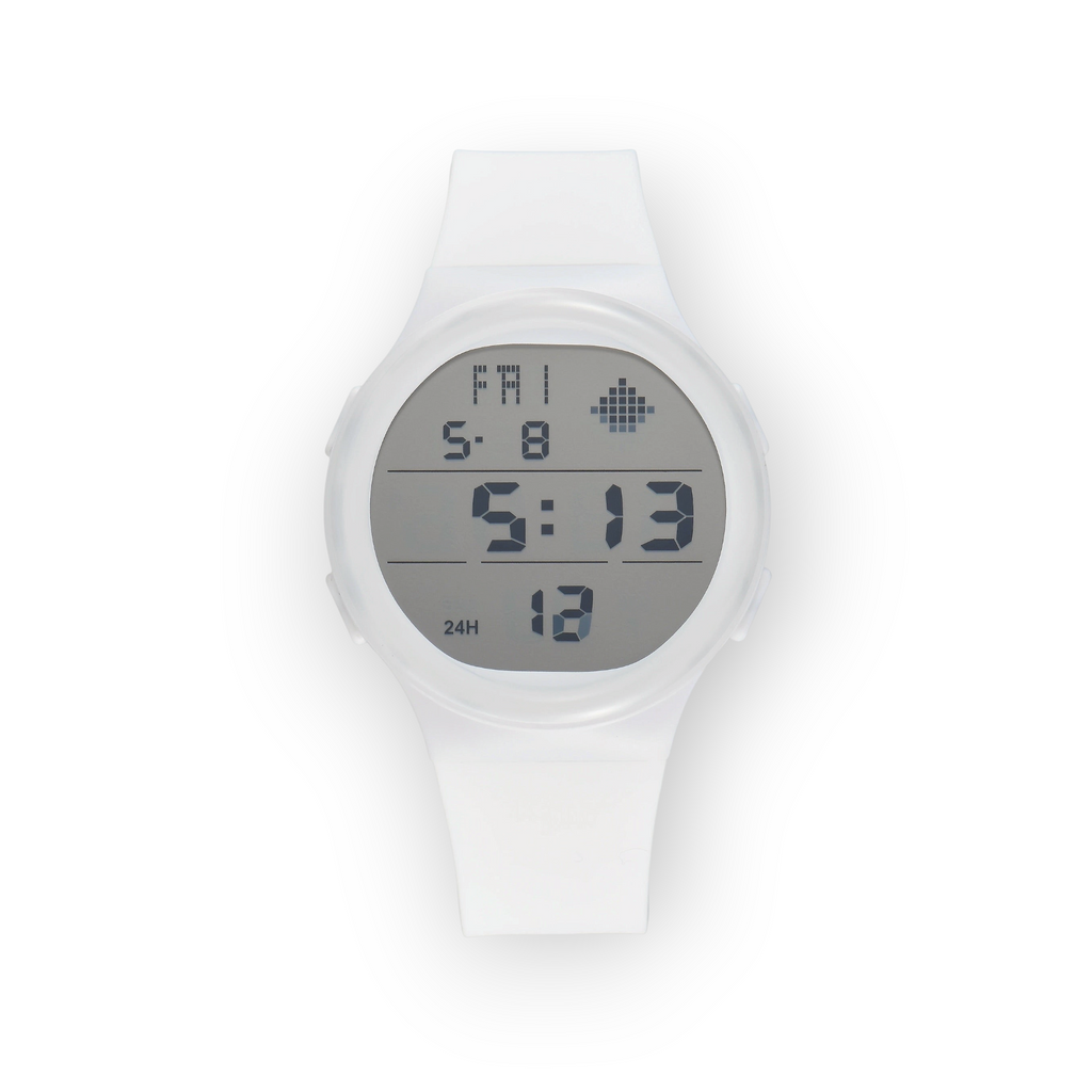 Reloj digital LOTO COMPANY ZYRVANO 2604 de color blanco con correa de silicona y pantalla LCD minimalista
