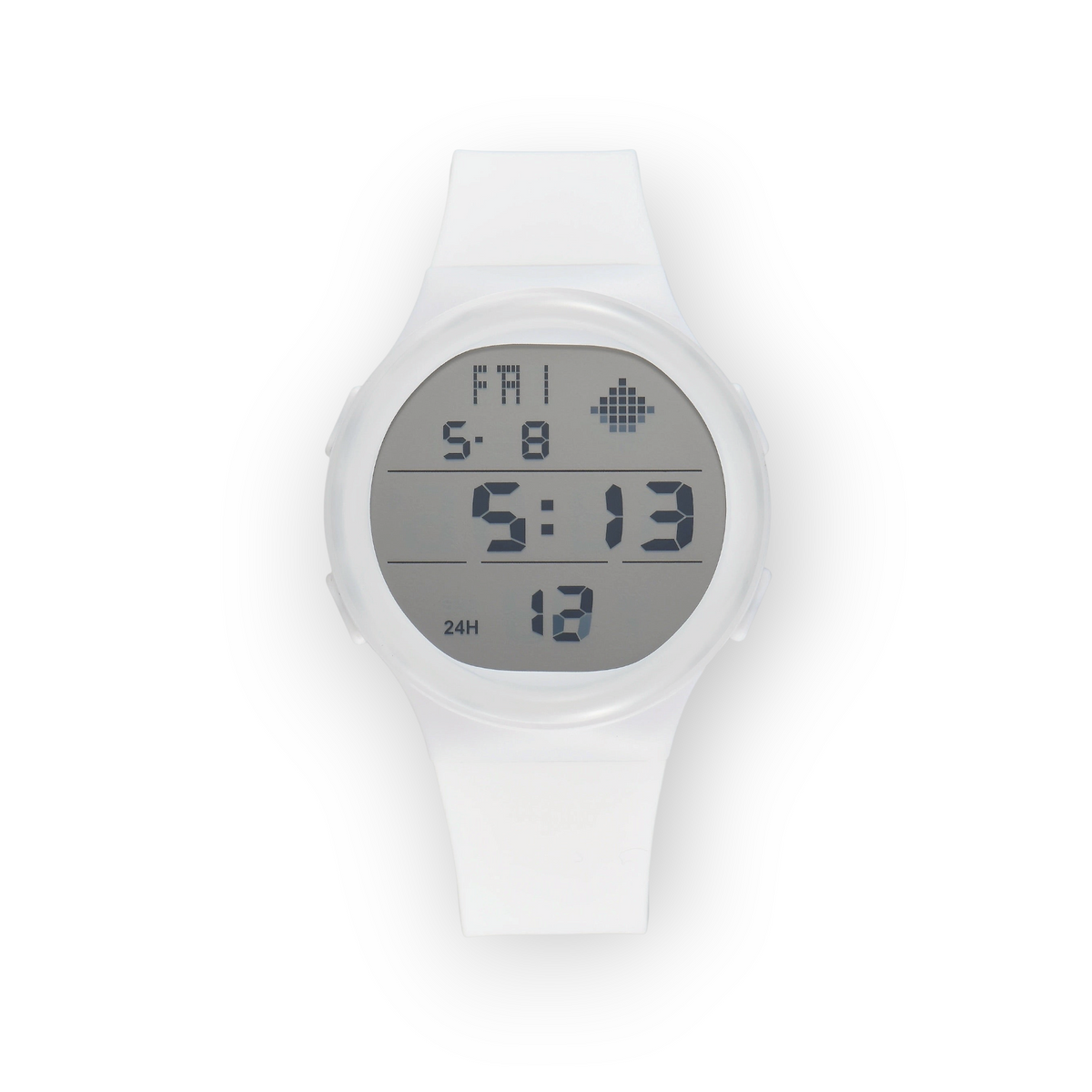 Reloj digital LOTO COMPANY ZYRVANO 2604 de color blanco con correa de silicona y pantalla LCD minimalista
