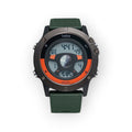 Reloj digital LOTO COMPANY LOUNAR 2522 verde con correa de silicona, pantalla con gráfico lunar y resistencia al agua.