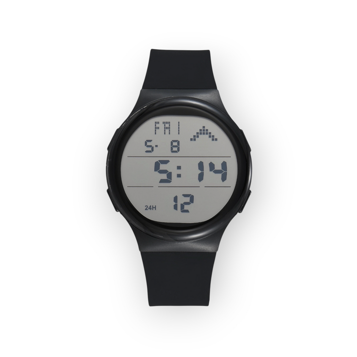 Reloj digital LOTO COMPANY ZYRVANO 2604 con correa de silicona negra y pantalla LCD redonda