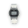 Reloj digital LOTO COMPANY Crystal con caja y correa de resina transparente y pantalla LCD retro