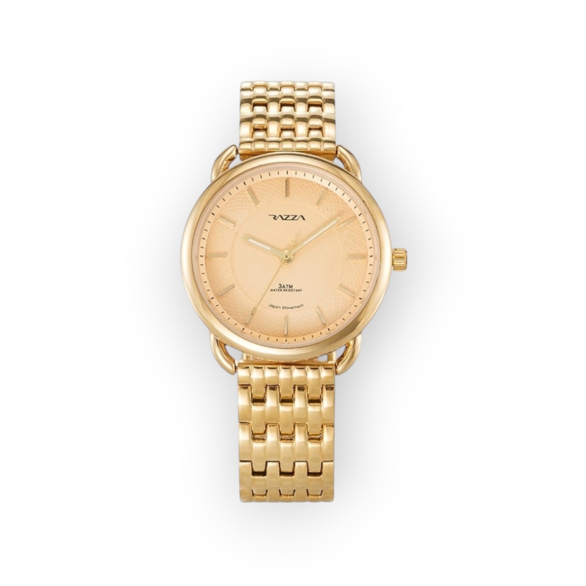 Reloj LOTO COMPANY AURA / 31055 dorado de acero inoxidable con esfera texturizada y movimiento japonés.