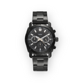 Reloj LOTO COMPANY DREZVAN 2602 de acero inoxidable negro con cronógrafo y esfera detallada