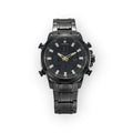 Reloj LOTO COMPANY ECLIPSE / 2406 analógico-digital negro con esfera multifunción y correa de metal.