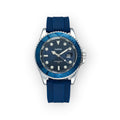 Reloj LOTO COMPANY EXPLORE / 2528-1 con esfera azul, bisel azul y correa de silicona azul. Resistente al agua 30m.