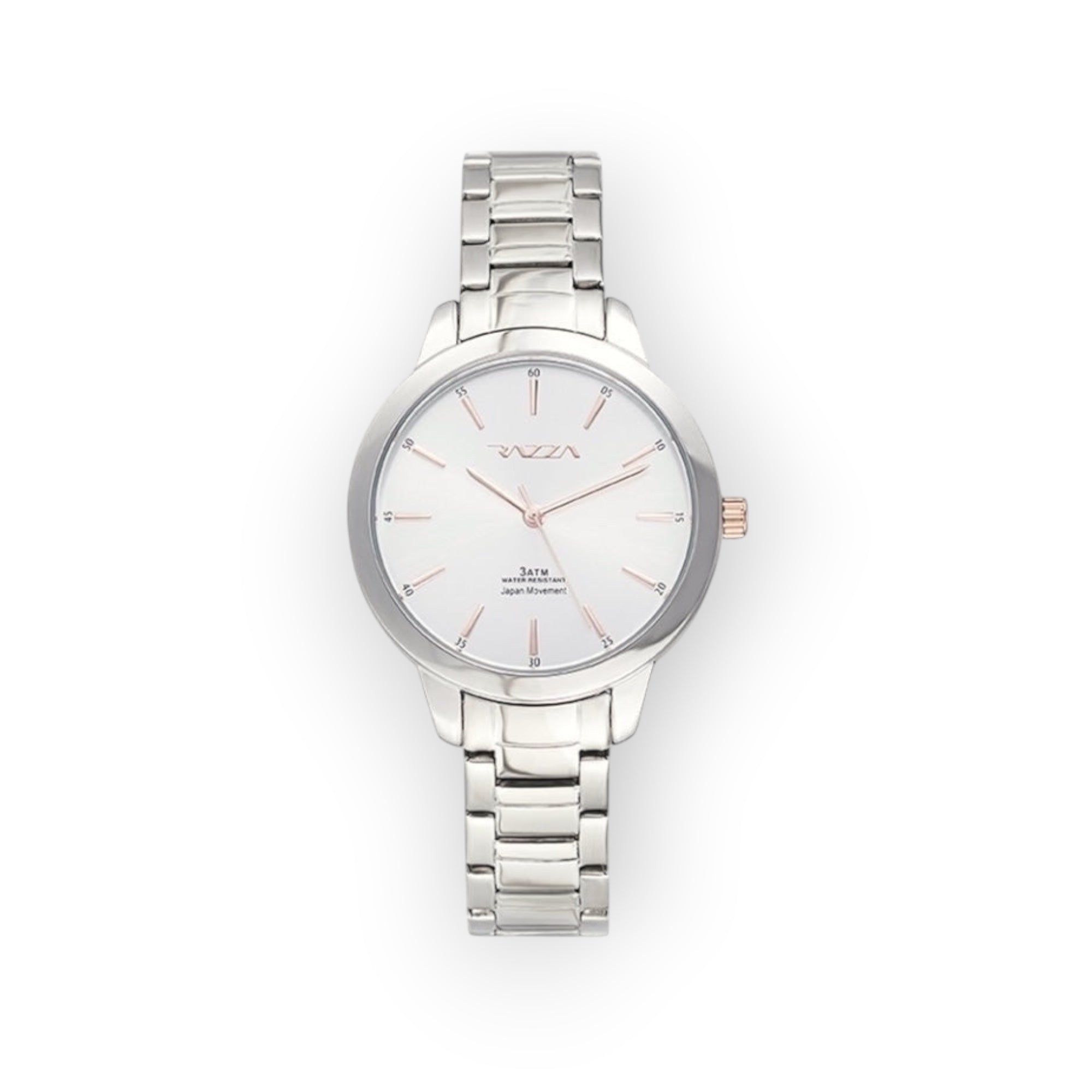 Reloj LOTO COMPANY IROK 31109 plateado con correa de eslabones, esfera minimalista y movimiento japonés de precisión.