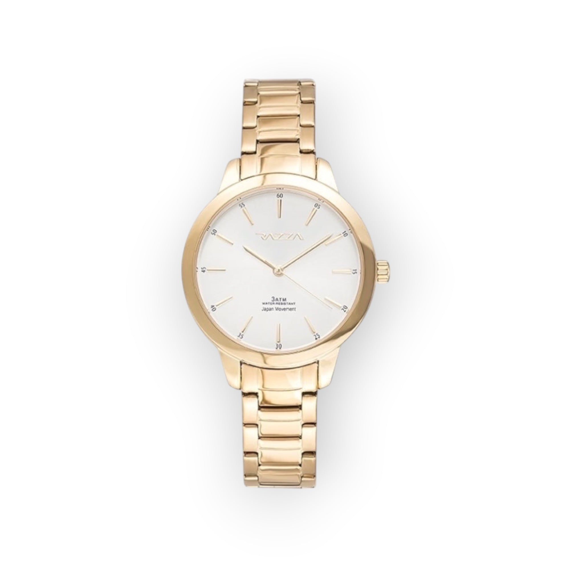 Reloj LOTO COMPANY IROK 31109 dorado con esfera blanca minimalista, correa de eslabones metálicos y movimiento japonés
