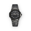 Reloj LOTO COMPANY Kelvoran 2605 de acero inoxidable en color negro con esfera estriada y ventana de fecha