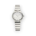 Reloj de pulsera LOTO COMPANY LYNX plateado con esfera minimalista, detalles brillantes y correa de eslabones metálicos.