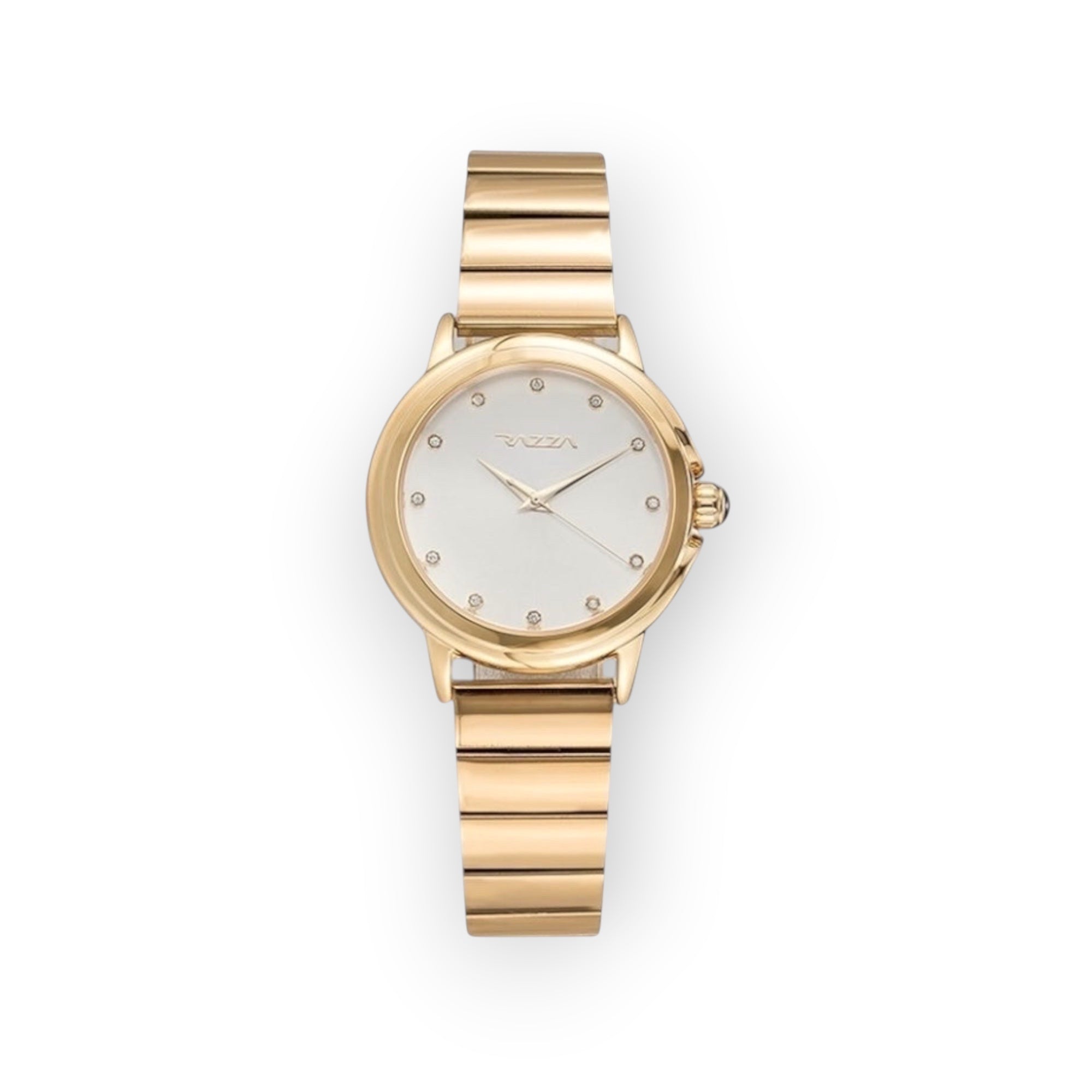 Reloj de mujer LOTO COMPANY LYNX 31103 dorado con esfera minimalista, detalles brillantes y correa de eslabones.