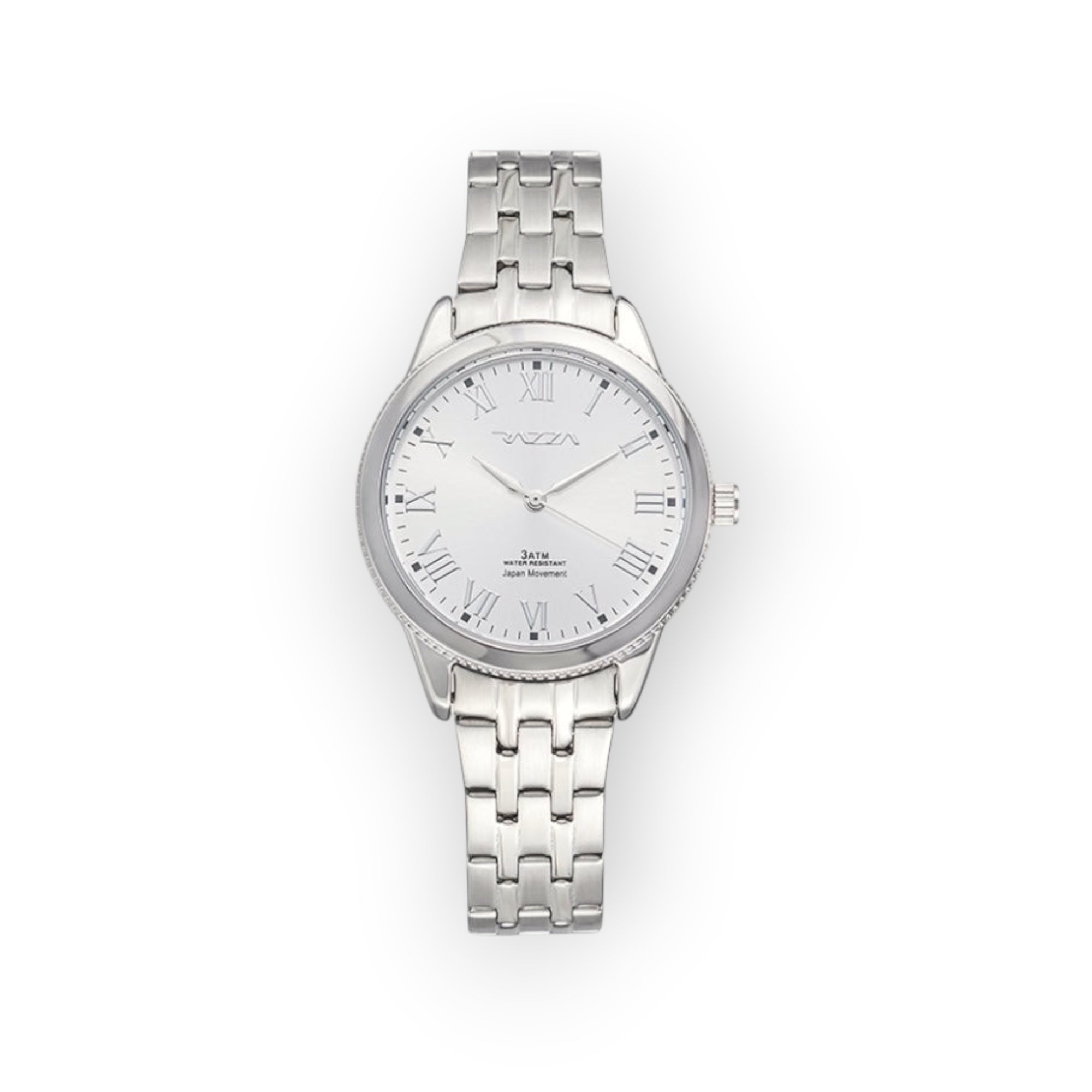 Reloj de pulsera para mujer LOTO COMPANY RHEON 31108 en acero inoxidable plateado con esfera y números romanos.