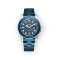 Reloj LOTO COMPANY OCEAN / 2525 de acero inoxidable azul con esfera azul, bisel giratorio y fecha. Estilo deportivo y funcional.