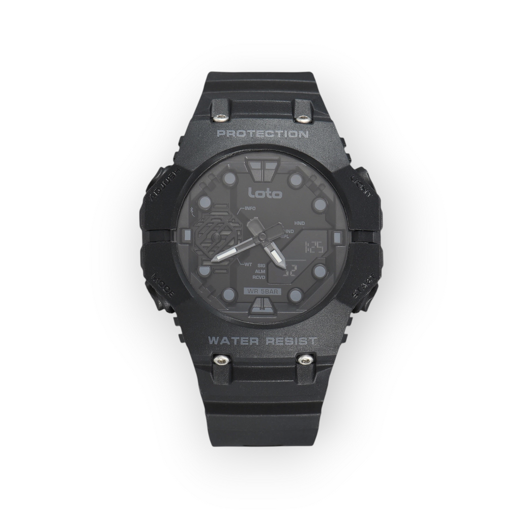 Reloj LOTO COMPANY Talvor 2583 analógico y digital de color negro con diseño deportivo resistente al agua