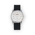 Reloj LOTO COMPANY Tavrion 2600 con esfera blanca, caja transparente y correa de silicona negra