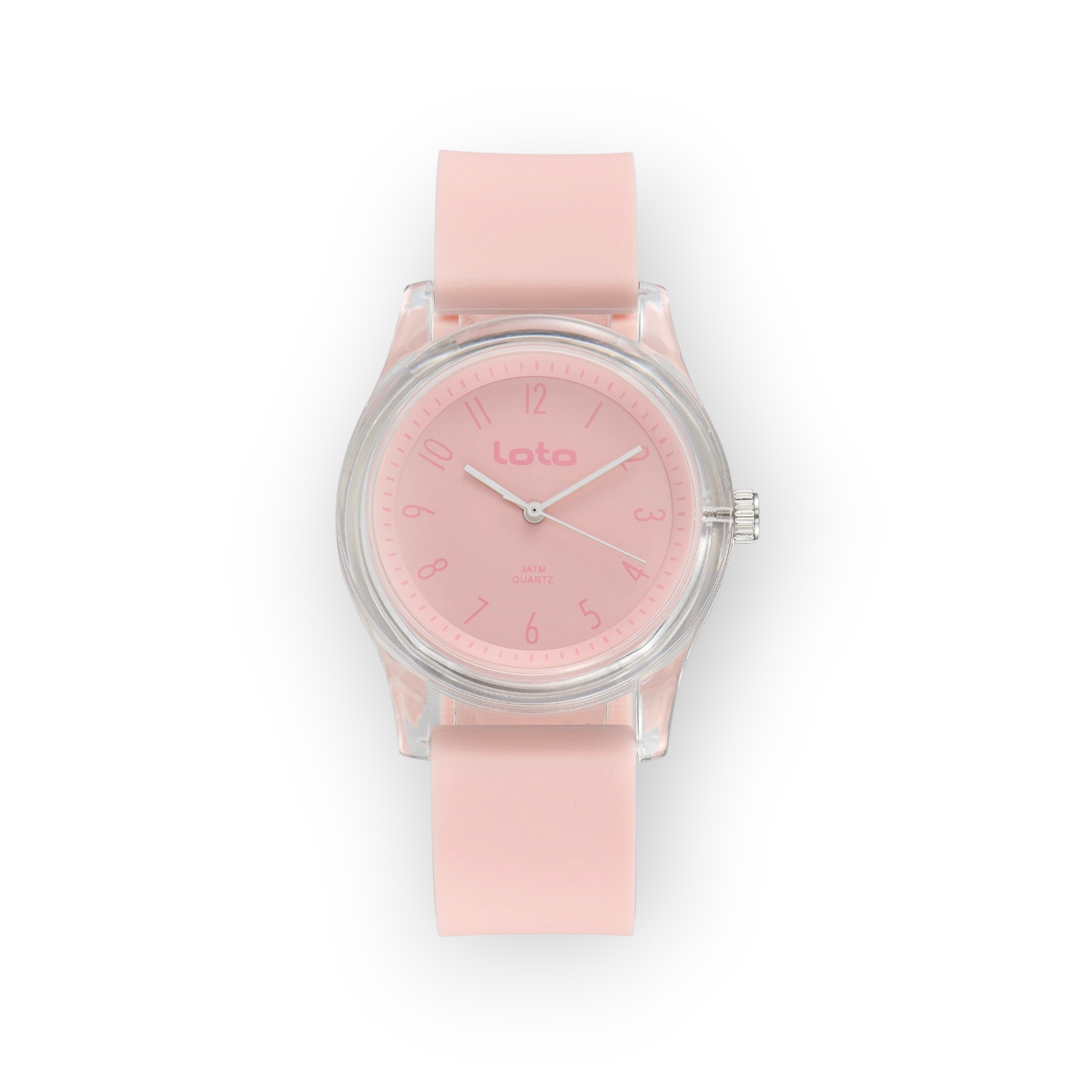 Reloj LOTO COMPANY Tavrion 2600 de cuarzo con esfera y correa de silicona en color rosa pastel