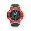 Reloj LOTO COMPANY VORTEX / 2505 deportivo digital y analógico en resina roja, dorada y negra con correa de silicona.