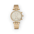 Reloj de mujer LOTO COMPANY ZENIQ 31105 en acero inoxidable dorado con esfera multifunción y brazalete de eslabones.